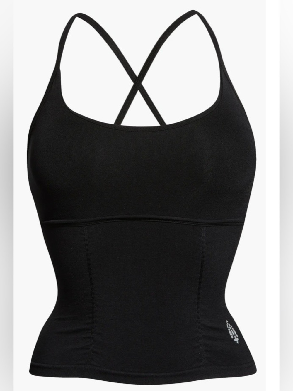 FP Movement|Free People Women’s Sz XS/S Black Shirred Crossback Camisole